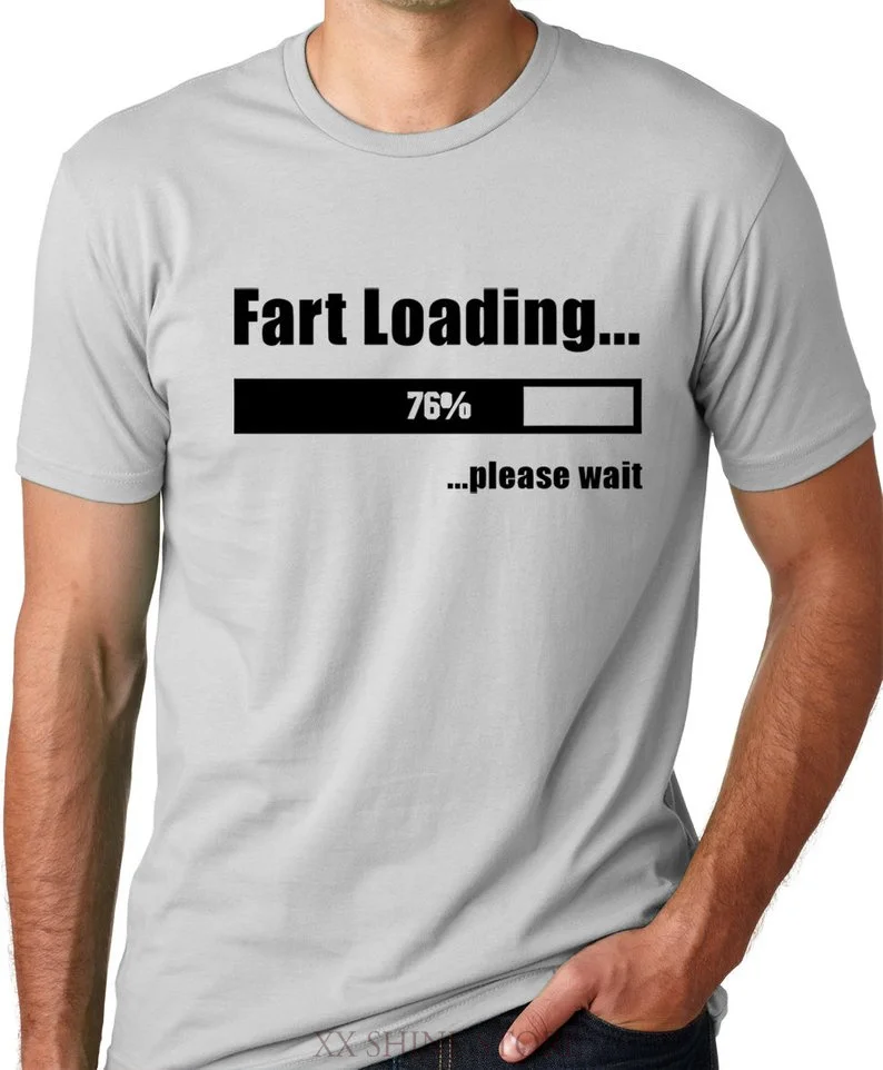 Забавная футболка с надписью Fart Loading принтом Humor хлопковая Футболка кольцом