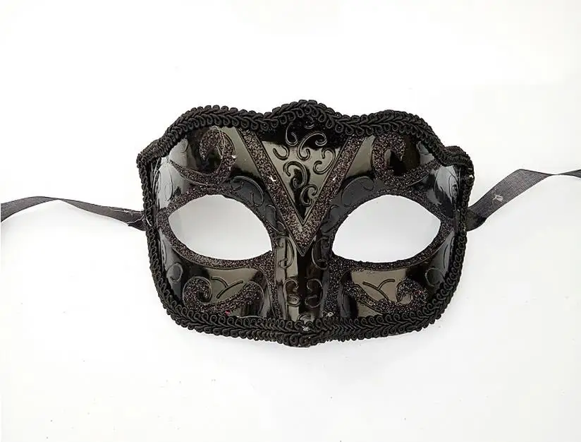 Черная Венецианская Маскарадная маска рождественский подарок мужской костюм