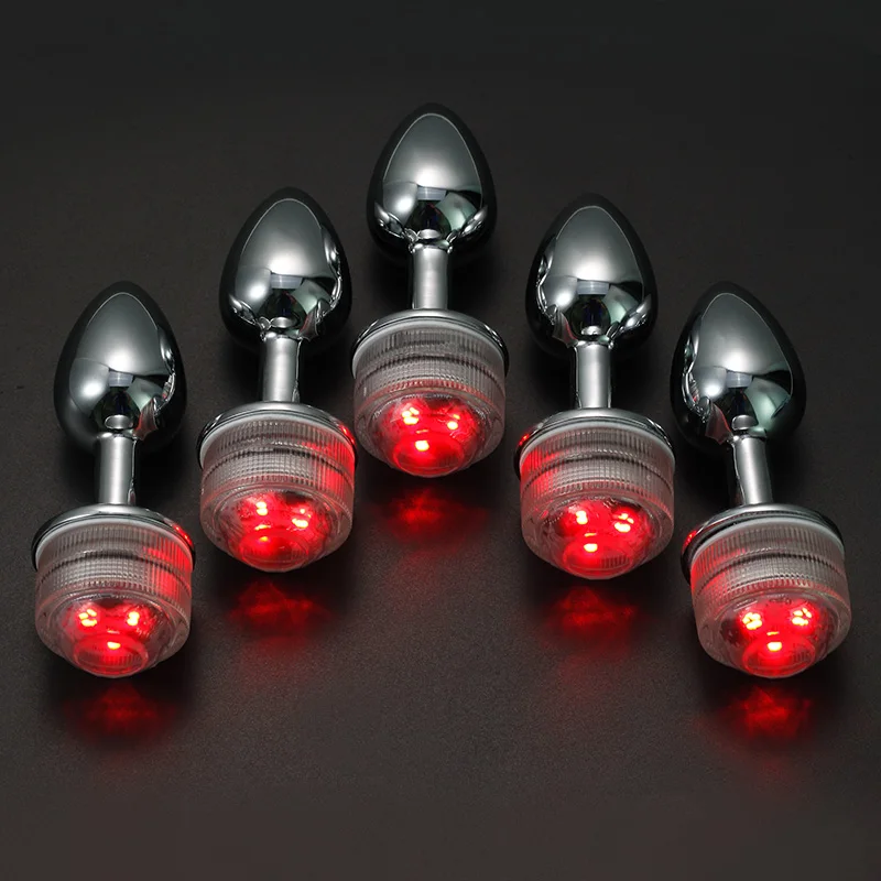 Красочные светодиодные анальные Анальная пробка Металлические товары для