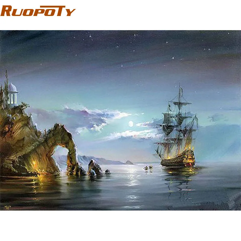RUOPOTY DIY Набор для рисования по номерам раскрашивания ручная роспись домашнего