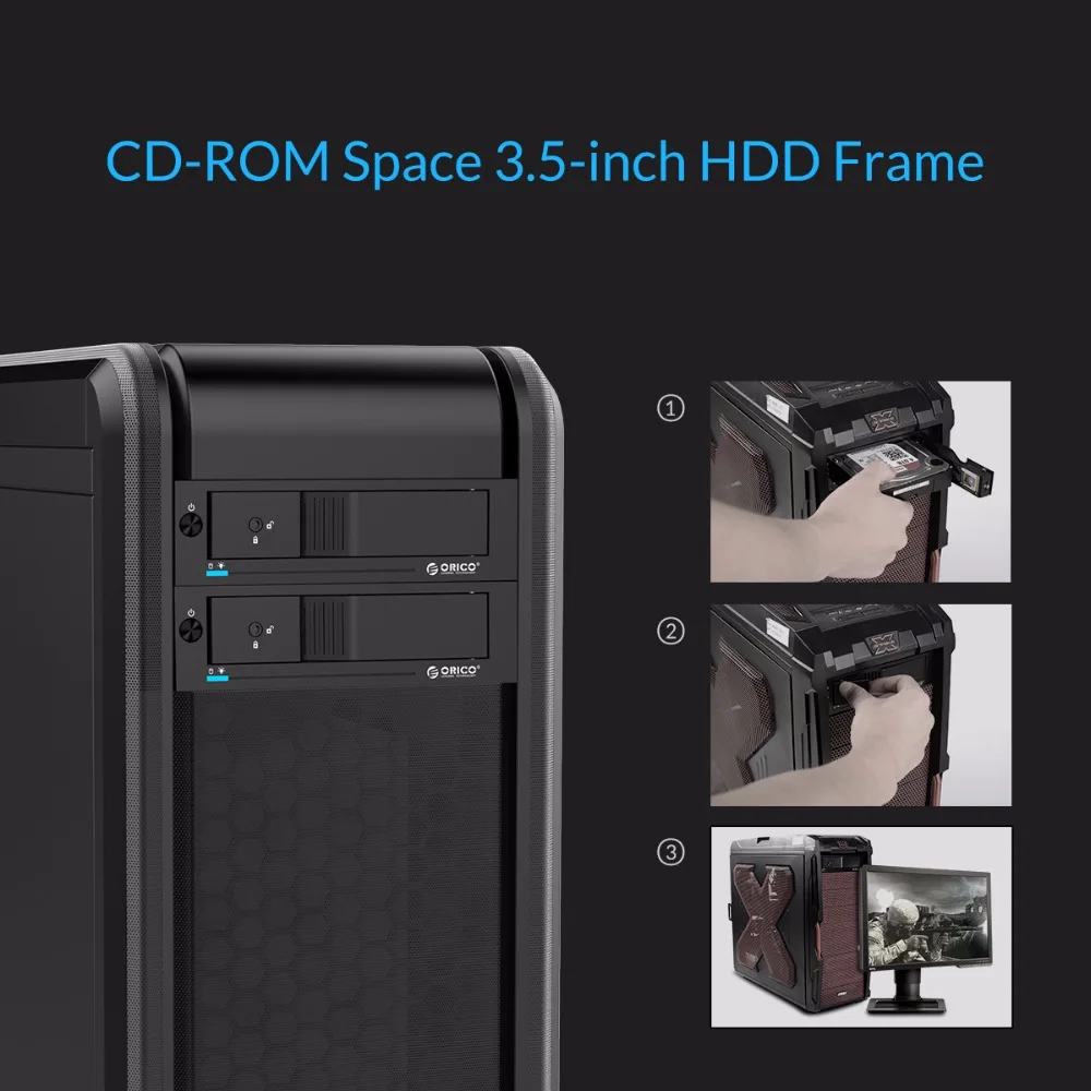 ORICO 1105SS CD-ROM Пространство HDD Mobile Rack Внутренний 3.5 Дюймов Конвертер Case-Черный |