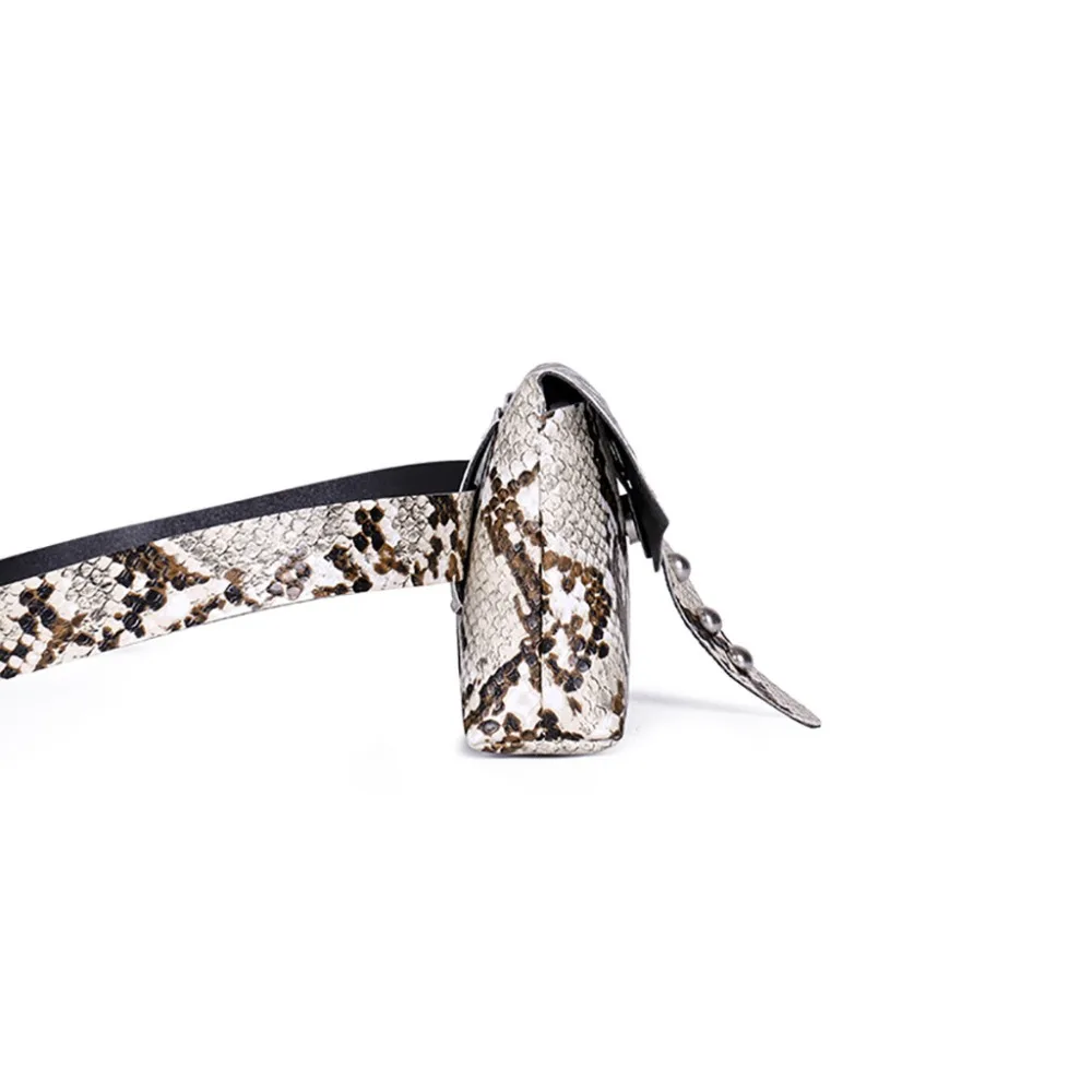 Serpentine Fanny Pack Ladies PU Leather Waist Belt Bag women Mini Disco Waist pack luxury handbags women bag designer chest bag