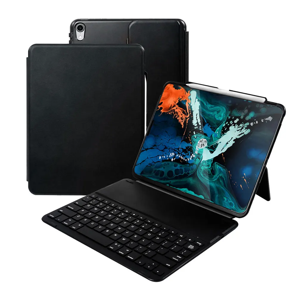 Чехол-клавиатура CHINFAI для iPad Pro 11 PU Чехол-подставка с магнитно-съемной беспроводной Bluetooth клавиатурой и слотом для карандашей