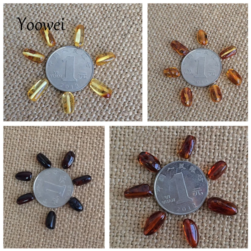 Оптовые Бусины Yoowei из натурального янтарного бисера 4 цвета оригинал Baltic Polished