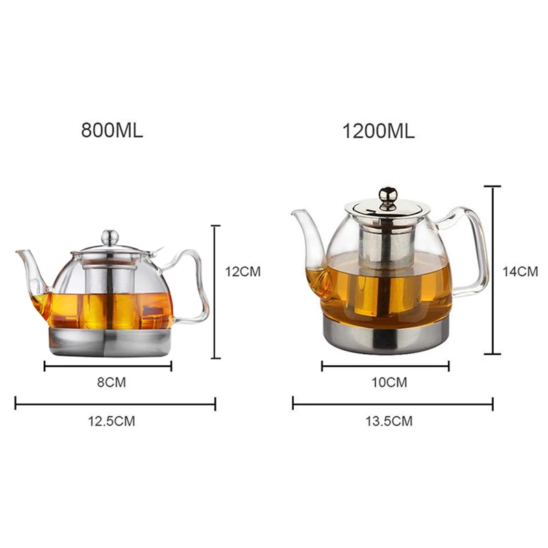 UPORS стеклянный чайник с Infuser высокой термостойкостью микроволновый съемный сито