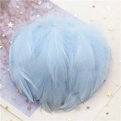 Light Sky blue 100p 8-12 см натуральные лебединые перья 100 шт Мягкие гусиные перья теплый цвет окрашенное перо страуса самодельный декоративный дизайн для рождественской вечеринки - Цвет: Light Sky blue 100p