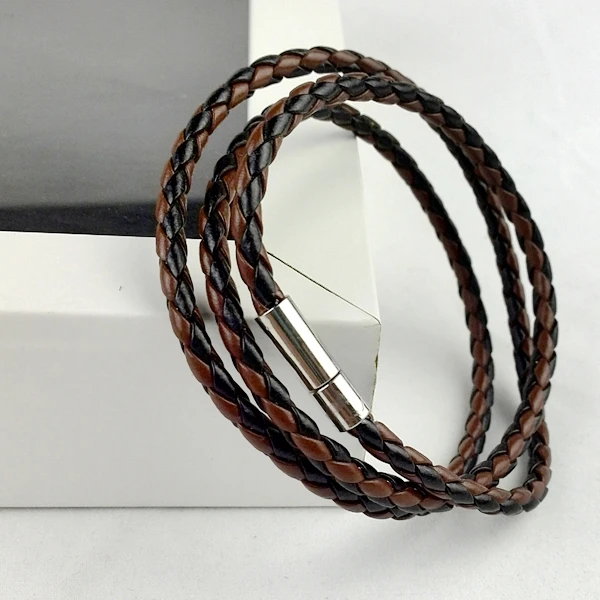 Новинка 2017 года стильное платье Последние Популярные 3 Lap Винтаж кожаный браслет