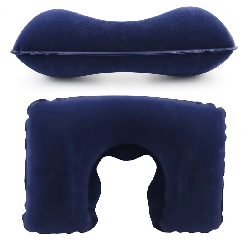 Inflatable U Shaped Travel Pillow Cushion pillow for Neck Protable Car Head Neck Plane Nap Rest Neck Back Flocking Pillow