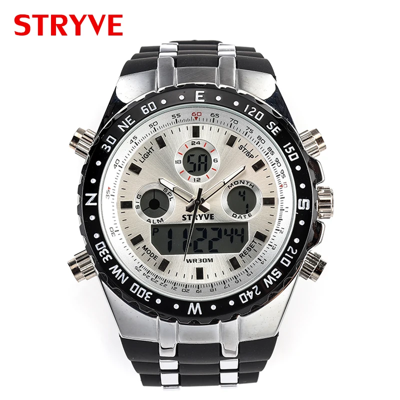 Часы наручные мужские Stryve S8002 спортивные армейские аналоговые с тяжелым