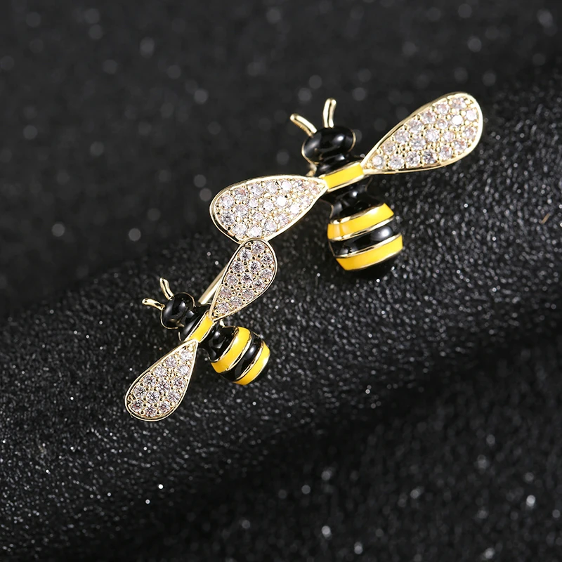 Изящная Медная брошь в виде совы крокодила штифты чашки пчелы медведя букет