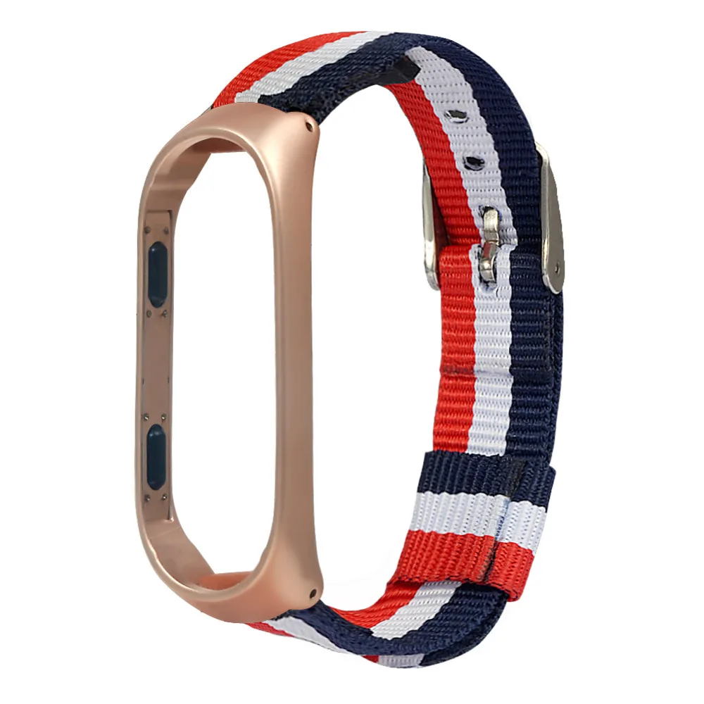 HANGRUI Мода mi Band 3 Ремешок Браслет холщовая полоса для Xiaomi mi полоса 3 группа с металлической пряжкой Xiaomi mi группа 3 Аксессуары
