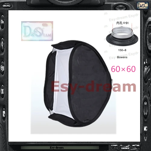 60*60 Bowens складной быстро устанавливаемый софтбокс для фотостудии квадратный