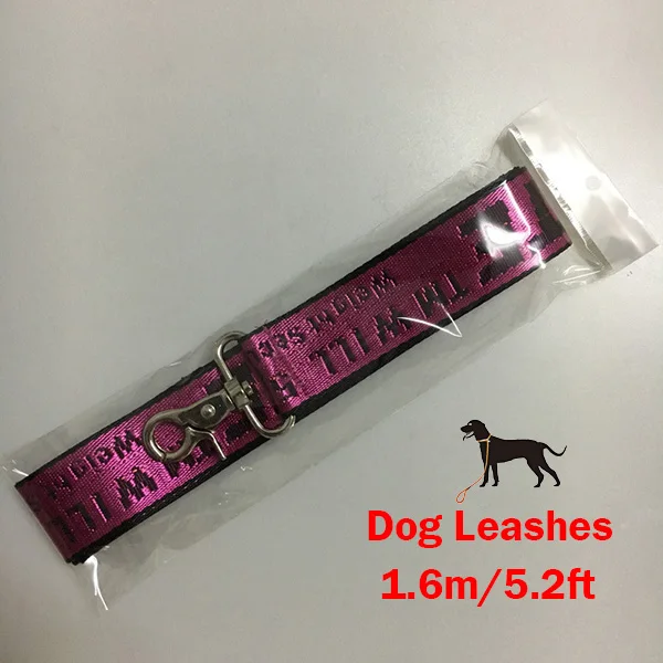 Rose Red Leash 1,6 м регулируемый ошейник и поводок для домашних животных, нейлоновый поводок, ошейник для щенков, поводок для беговых собак, поводок для маленьких щенков, кошек - Цвет: Rose Red Leash