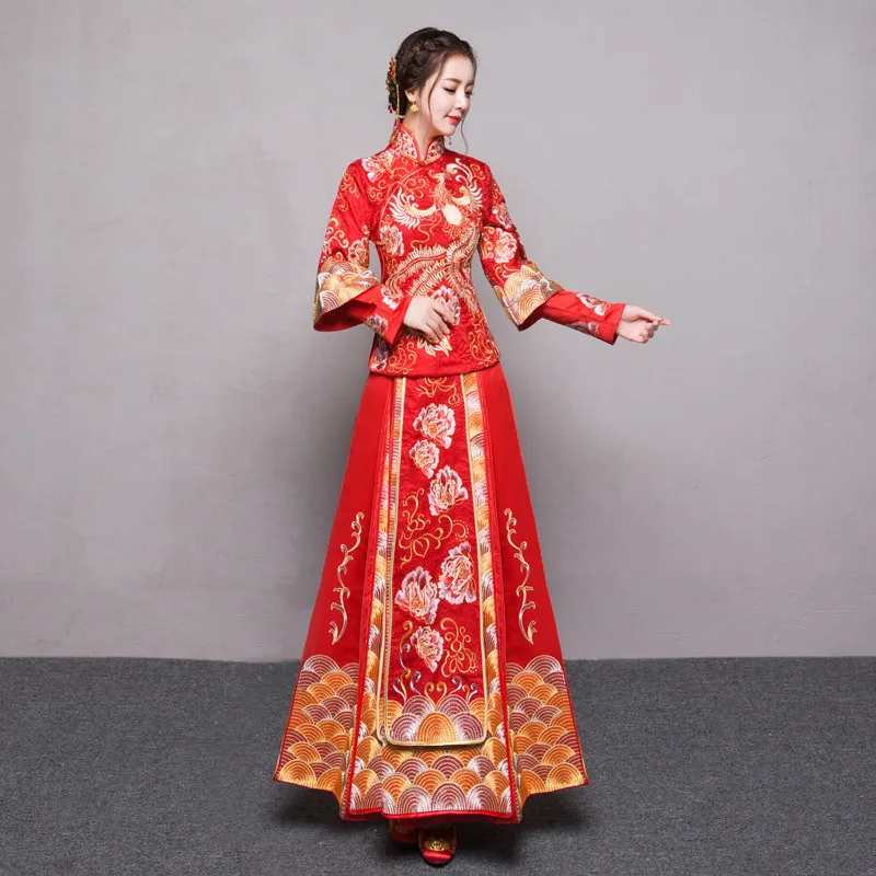 Китайское винтажное красное вечернее платье cheongsam в китайском стиле одежда для
