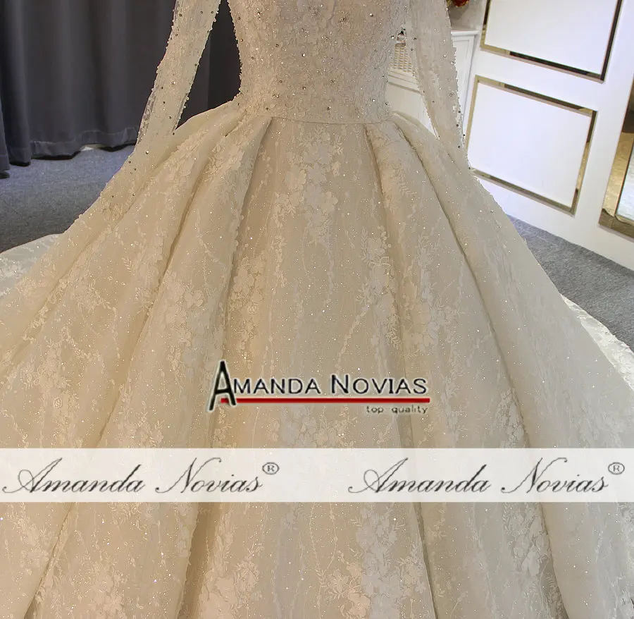 Robe de soiree courte бальное платье с длинными рукавами блестящее Свадебное Платье Аманда новиас настоящая работа