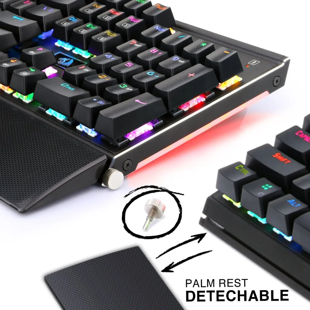 Механическая клавиатура с RGB подсветкой, RGB Механическая игровая клавиатура с синими механическими переключателями, авиационный алюминий