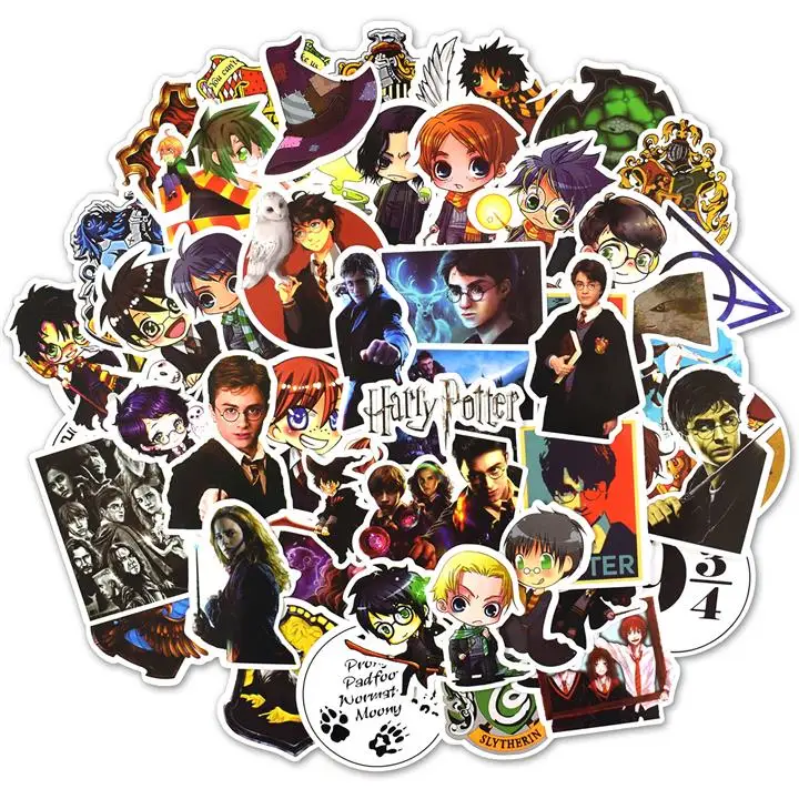 Harry Potter Sticker 50 шт. забавные аниме Стикеры из фильмов для ноутбука автомобиля мотоцикла холодильника скейтборда багажа велосипеда наклейки на бампер водонепроницаемые ПВХ наклейки - Цвет: Harry Potter Sticker