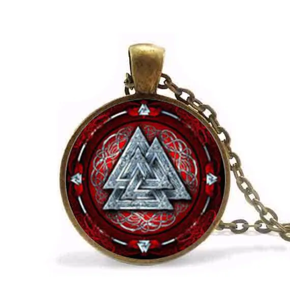 Викинг норвежский ожерелье кулон Valknut цепь ювелирные изделия для женщин мужчин