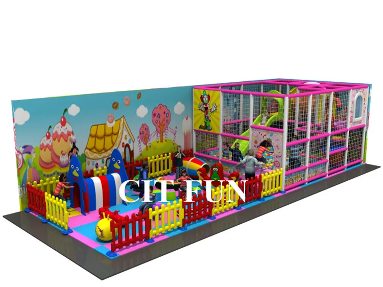 Европейский стандарт детская розовая крытая игровая площадка с игровой зоной