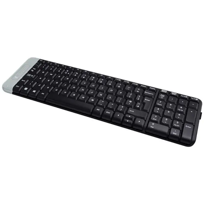 Logitech K230 немой Беспроводной Клавиатура 2,4 ГГц USB приемник Офис клавиатура для настольных ПК
