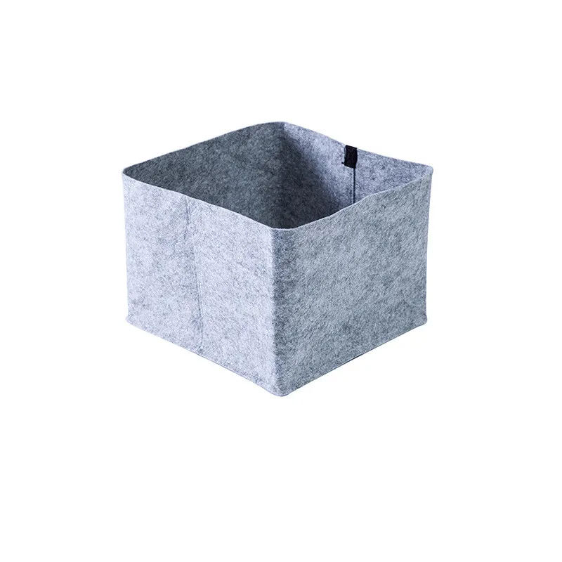 Gray 23.5x18.3cm XZJJA модная войлочная корзина для хранения ткани портативный Настольный отделочный ящик многофункциональная одежда игрушки нижнее белье носки Органайзеры - Цвет: Gray 23.5x18.3cm