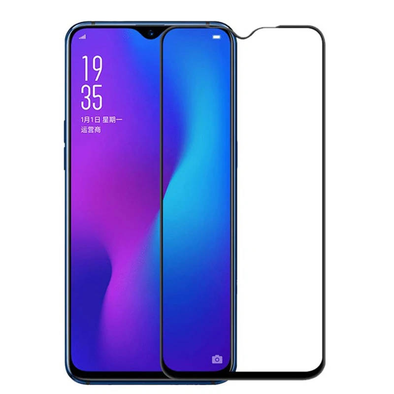 Закаленное стекло с полным покрытием из алюминия для OPPO A9 2 шт. защитная пленка