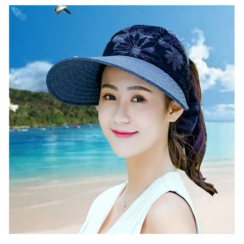 MYZOPER 2019 модная новинка козырек Пустая Шляпа с принтом летняя шляпа складная