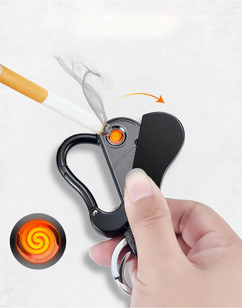 2 в 1 многофункциональный брелок-зажигалка для ключей зарядка USB прикуриватель Электрический нагревательный провод Отопление зажигания зажигалка