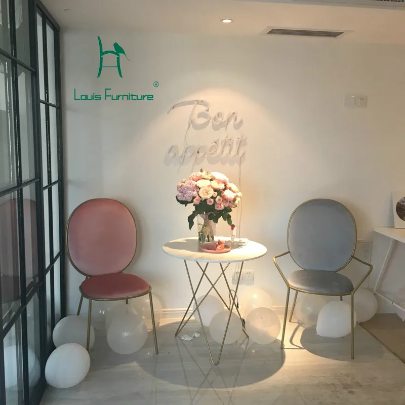 Стул кафе Louis Fashion в скандинавском стиле розовый стул для спальни экономичный