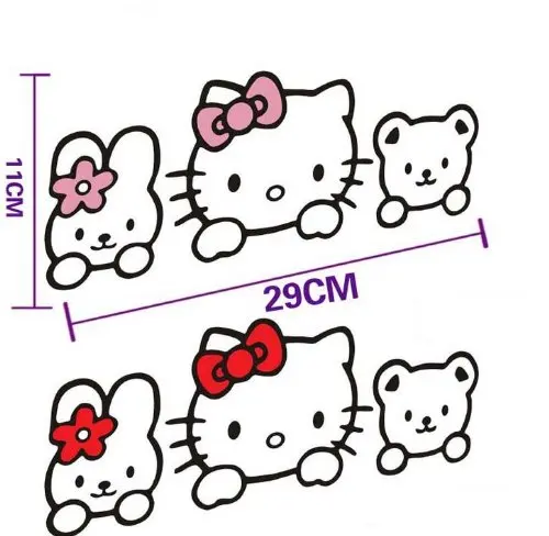 Забавные Автомобильные Аксессуары Hello Kitty Автомобилей Наклейки и Наклейка для