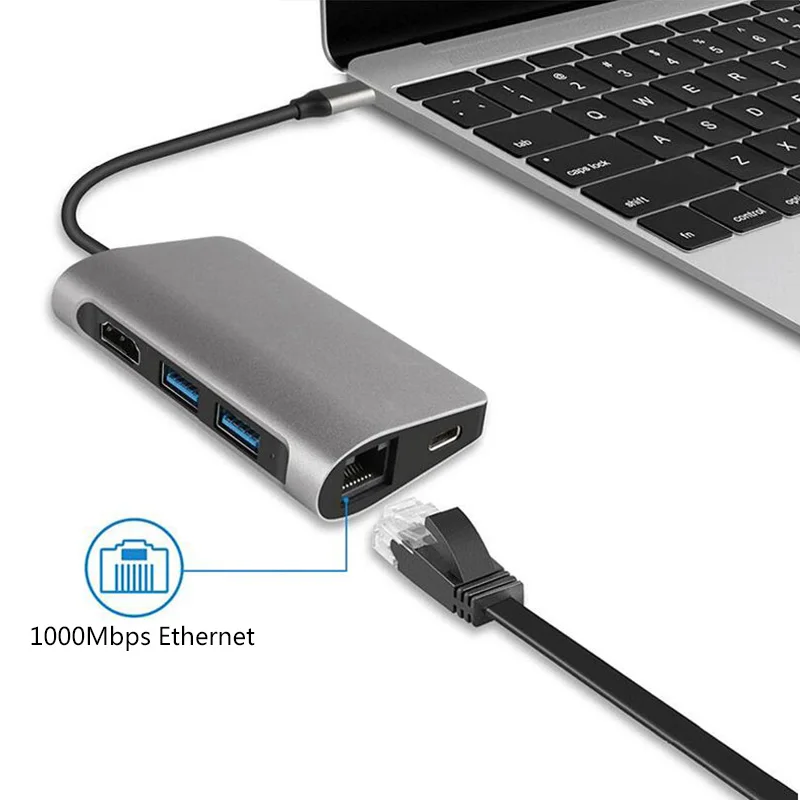 USB Type C док станция usb 3 0 HDMI RJ45 SD/TF кардридер для MacBook Pro Huawei Samsung Dell Универсальная