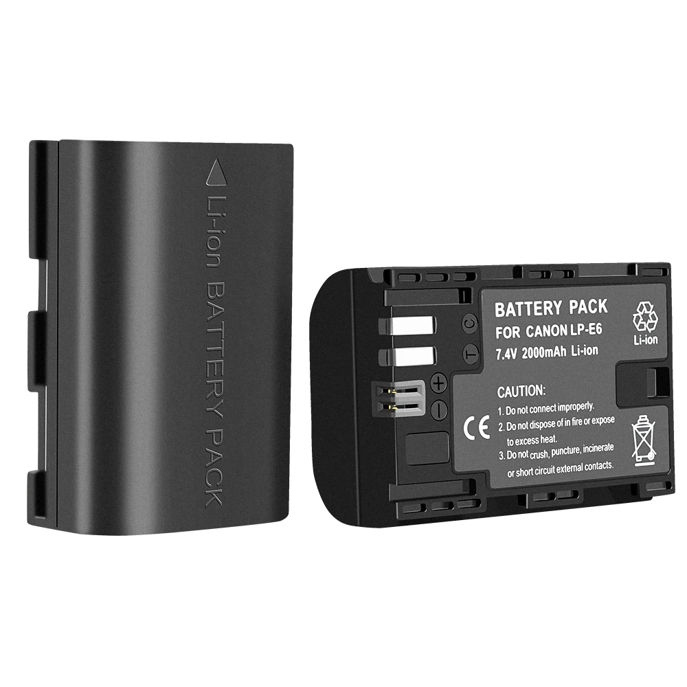 2 шт. LP-E6 LP E6 LPE6 2000 мАч Palo камера батарея + USB двойное зарядное устройство для Canon EOS 5DS
