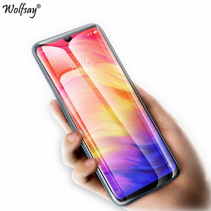 Protector de pantalla para Xiaomi Redmi Note 7 Pro, cristal templado con pegamento completo, 2 unidades-0