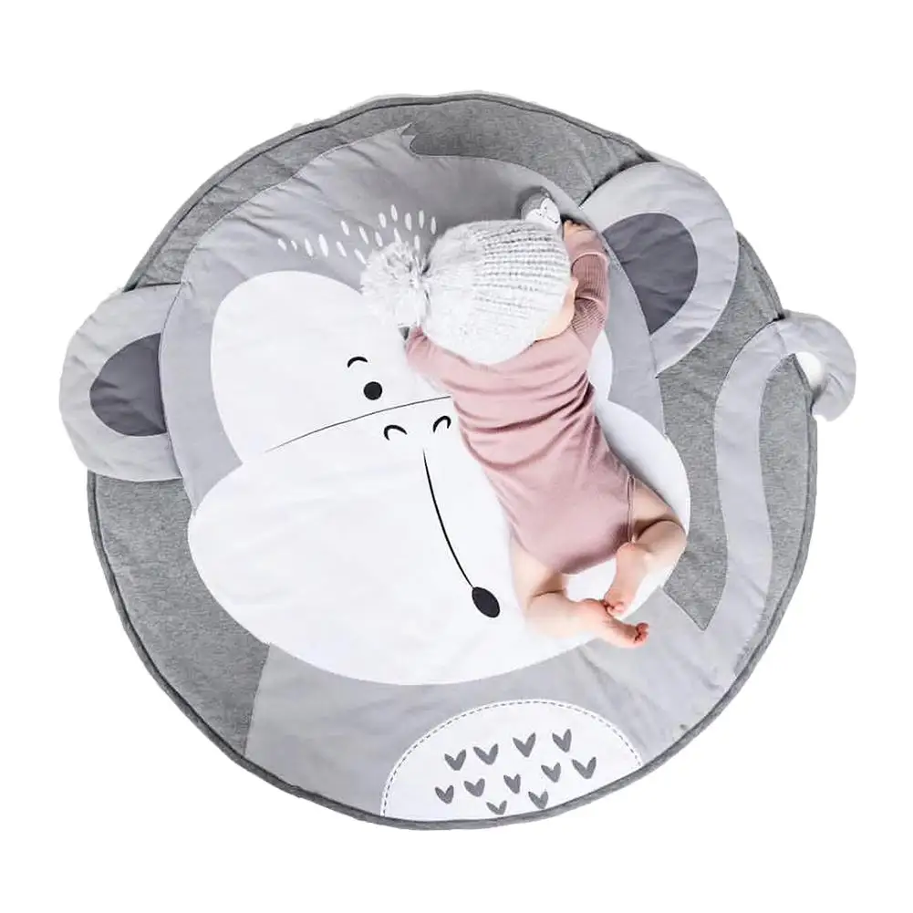 Хлопковый игровой коврик для детей ползания с принтом обезьяны украшение