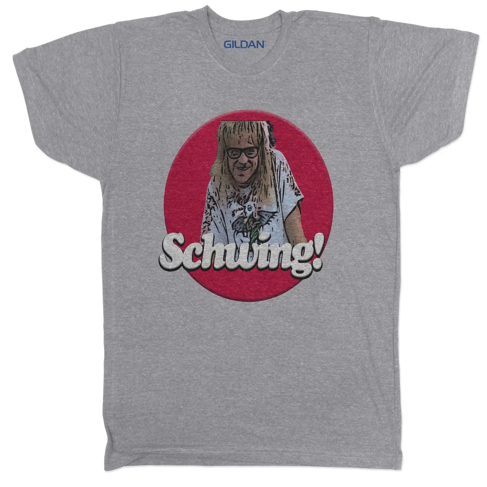 Waynes World Inspired Wayne сток фестиваль фильм 90 s комедия серая футболка рукав 100% хлопок