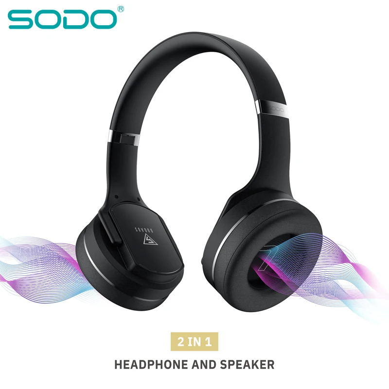 Оригинальные удобные беспроводные наушники SODO V2 NFC 2 в 1 поворотные Bluetooth с