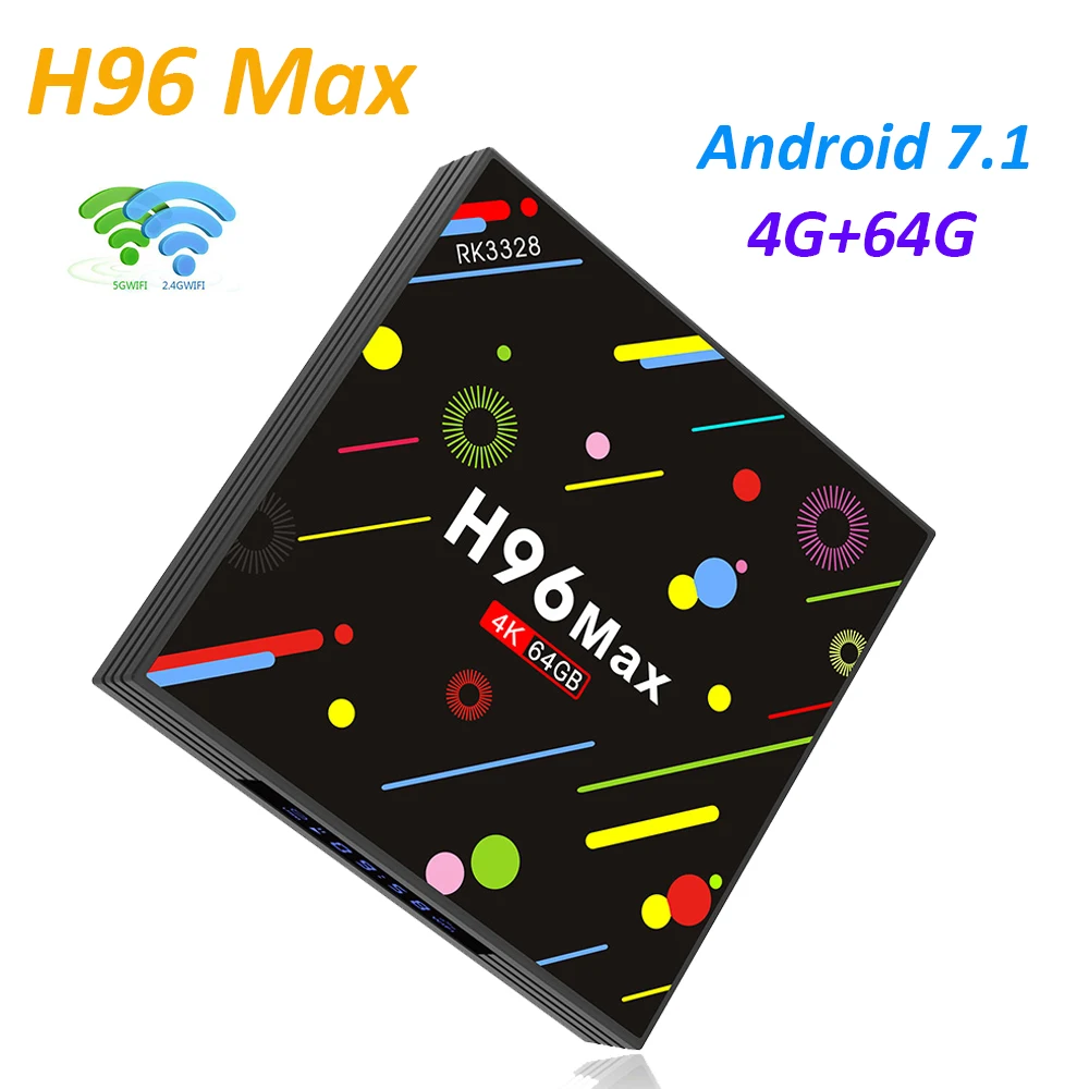 H96 MAX H2 Android 7 1 Smart TV Box 4 Гб RAM 64 ROM телеприставка RK3328 2 4G/5G WiFi 4K H.265 BT4.0 медиаплеер PK