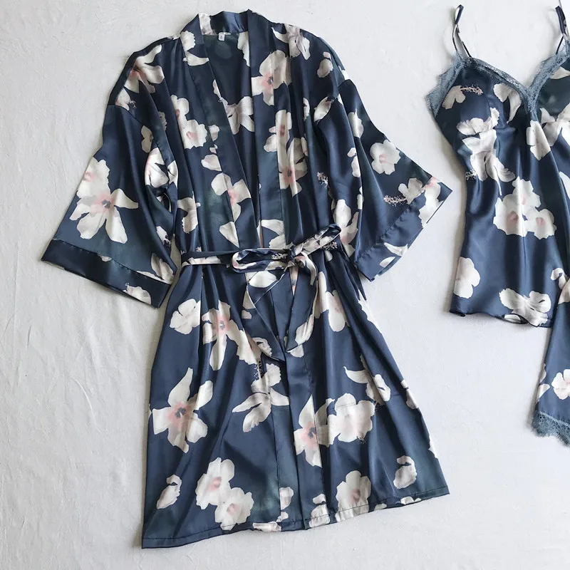 Пижама женская из 5 предметов пижама для сна пикантная Ночная сорочка шелковое