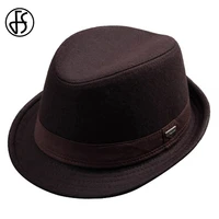 fs vintage men wide brim wool felt fedora hats for black jazz trilby panama hat gentleman gangster caps fedora chapeau homme