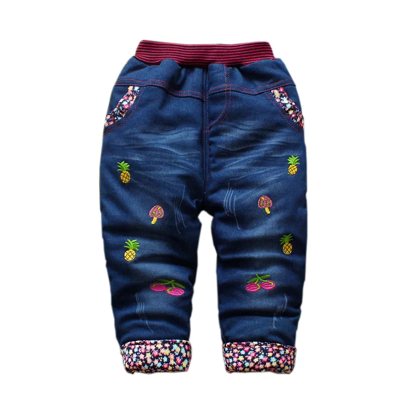 Зимние джинсы для маленьких девочек и мальчиков Детские плотные вельветовые