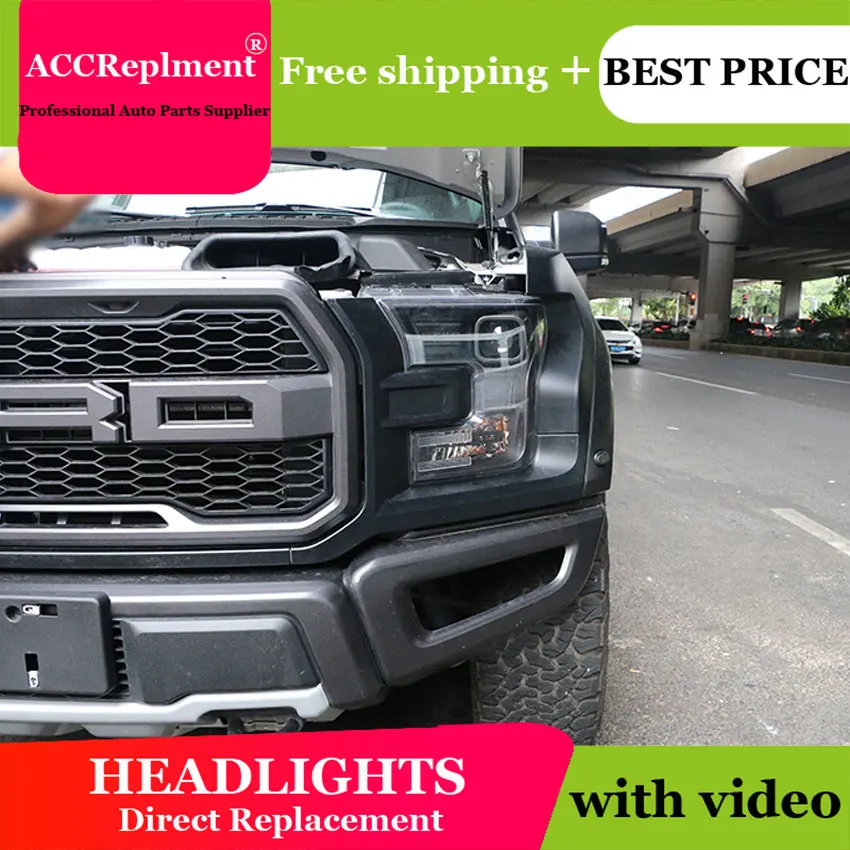Авто освещение стиль светодиодные фары для Ford F150 2015 2017 сигнал LED H7 hid Биксеноновые
