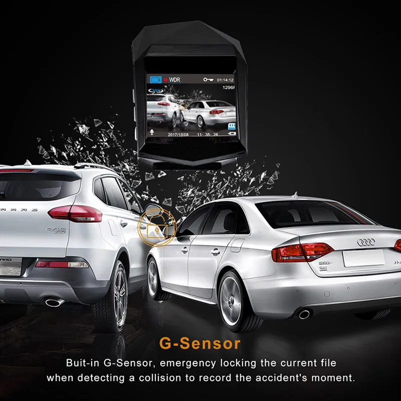 Автомобильный видеорегистратор Denicer с двумя объективами Full HD 1920x1080 P камерой