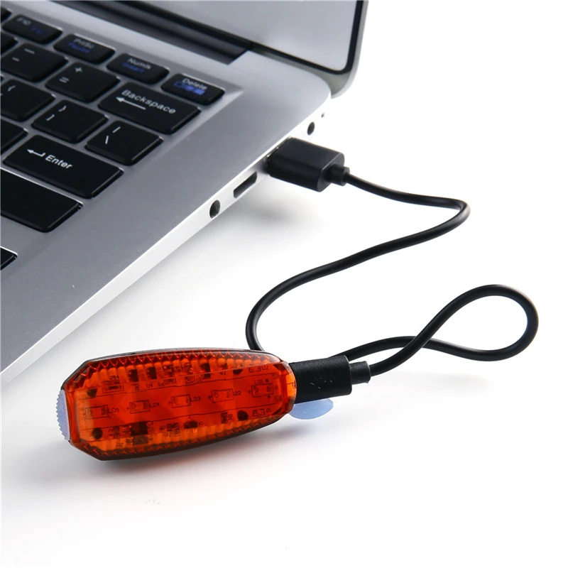 6 Light Mode USB Rechargeable Bicycle Rear Cycling LED Taillight Waterproof MTB Road Bike Tail Back Lamp for | Спорт и развлечения