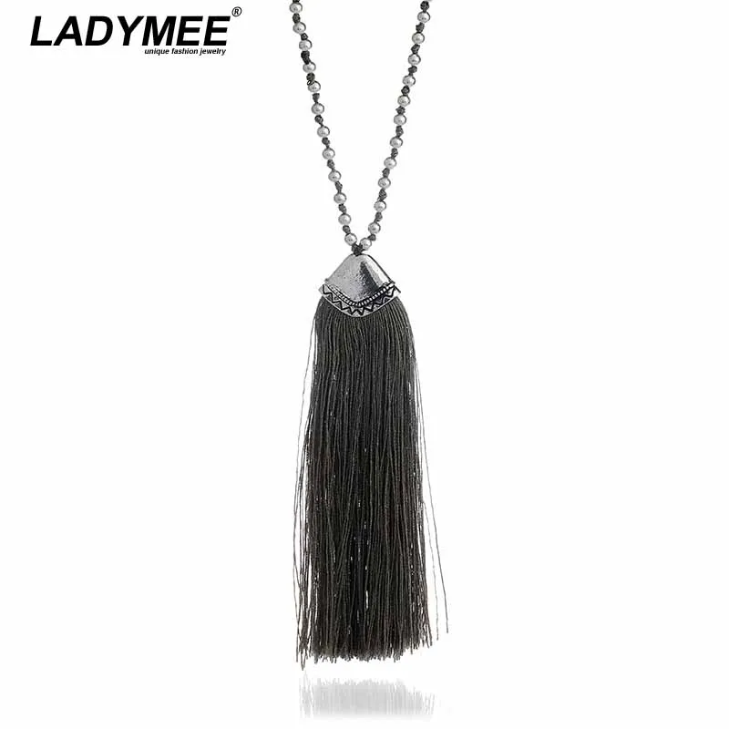 LADYMEE Pendant Necklace Choker Elegant Simple Design Bohemain Boho Fashion Long Tassel Necklaces Pendants Colier Women Jewelry | Украшения