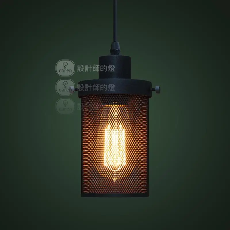 

Edison RH LOFT Industrial Vintage Rusty Small Grid Pendant Light E27 Iron Net Art Bar Cafe Decorative Pendant Lamp