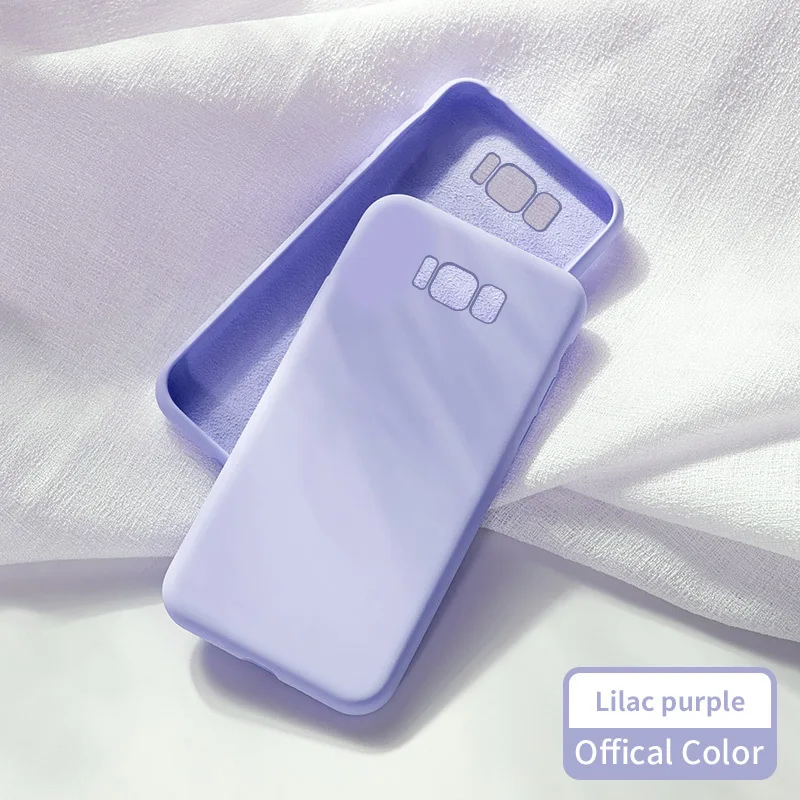 Lilac Purple Жидкий силиконовый чехол для samsung Galaxy Note 8 9 A10 A20 A40 A50 A70, однотонный Прозрачный Бампер для samsung S8 S9 S10 - Цвет: Lilac Purple