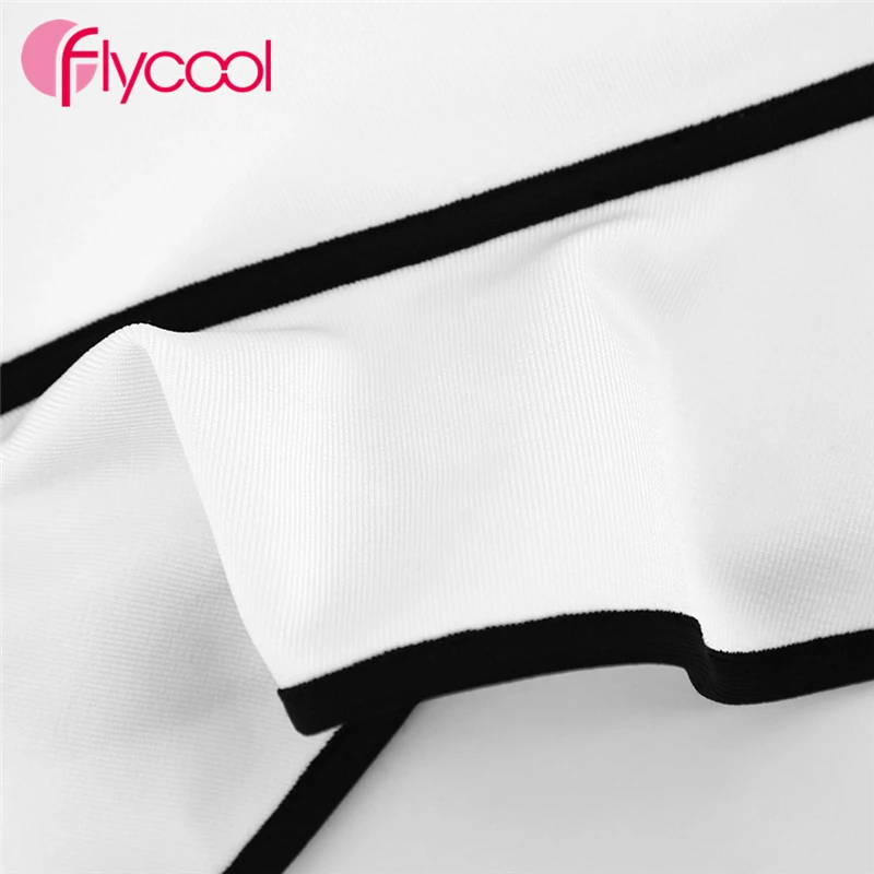 Flycool женское летнее платье Сверкающее белое сзади на молнии с рюшами Бандажное