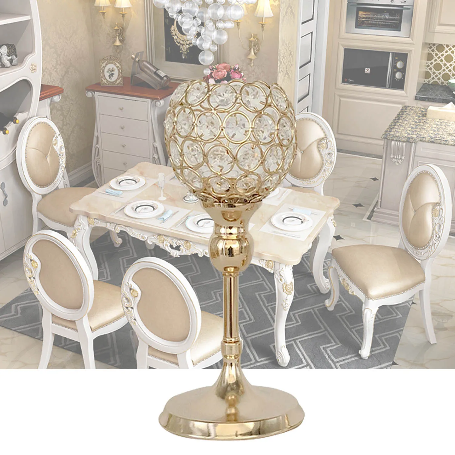 Behogar металлическими элементами и стразами открытые подсвечник с пневматическим