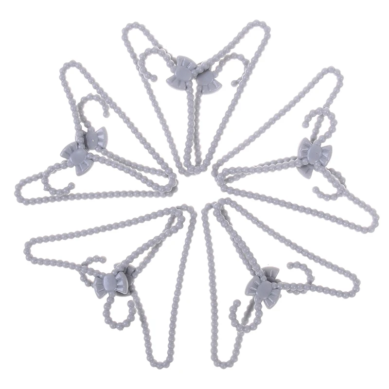 20 шт./лот мини серебристо серые вешалки с бантом дизайн кукольный домик платье