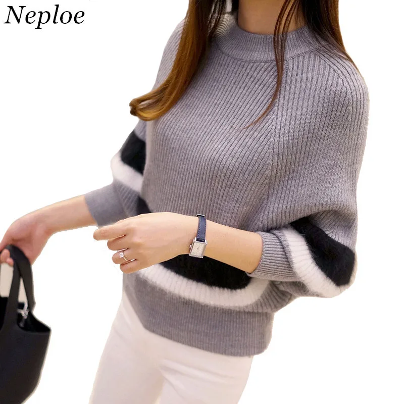 Neploe 2018 осенью новый Для женщин свитер с круглым вырезом и длинными рукавами Мода